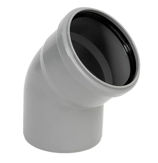 Kanalizačné koleno 40/45° sivé
