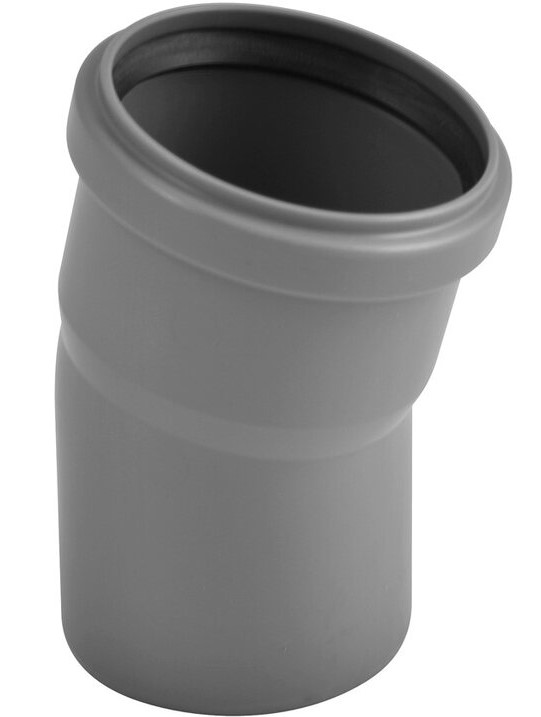 Kanalizačné koleno 50/15° sivé