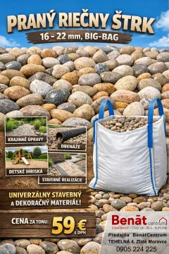 Štrk big bag cena 59€/tona